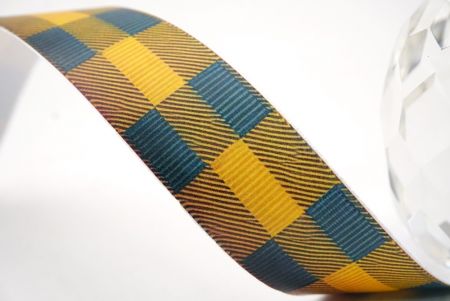 Kräftiges Gelb & Türkis Karoband_AI